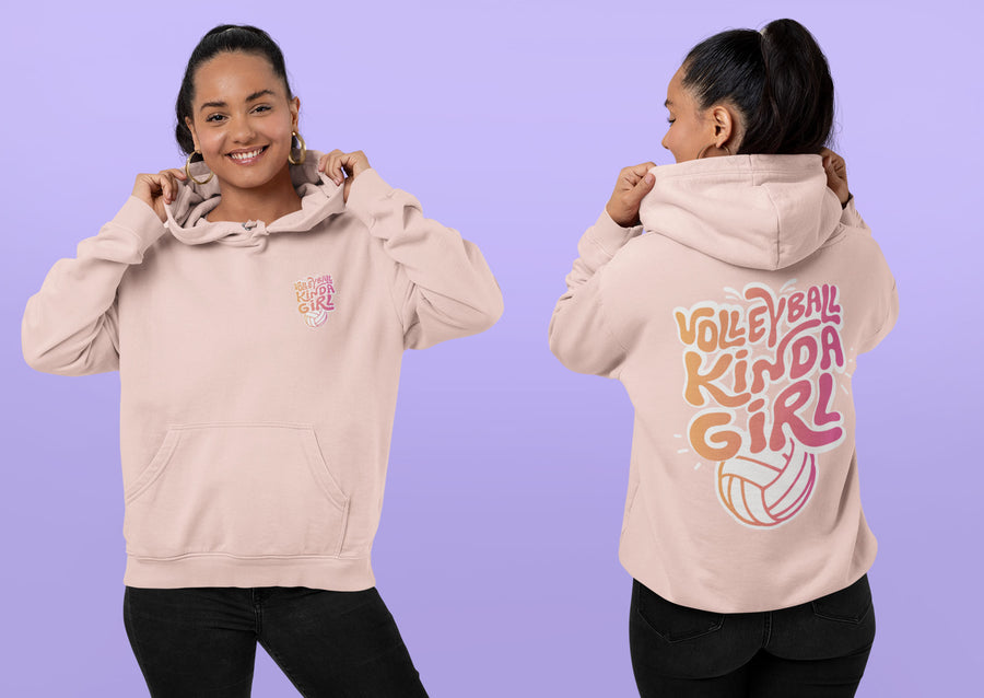 KINDA GIRL VOLLEYBALL HOODED SWEATSHIRT